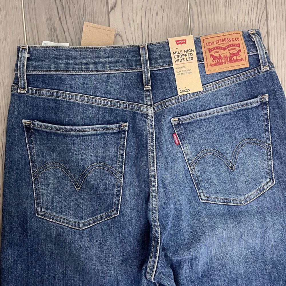 Levis Mile High Rise Wide Leg Women Size 29 Cotton Denim NEW Cropped Jeans Y2K - Picture 15 of 17